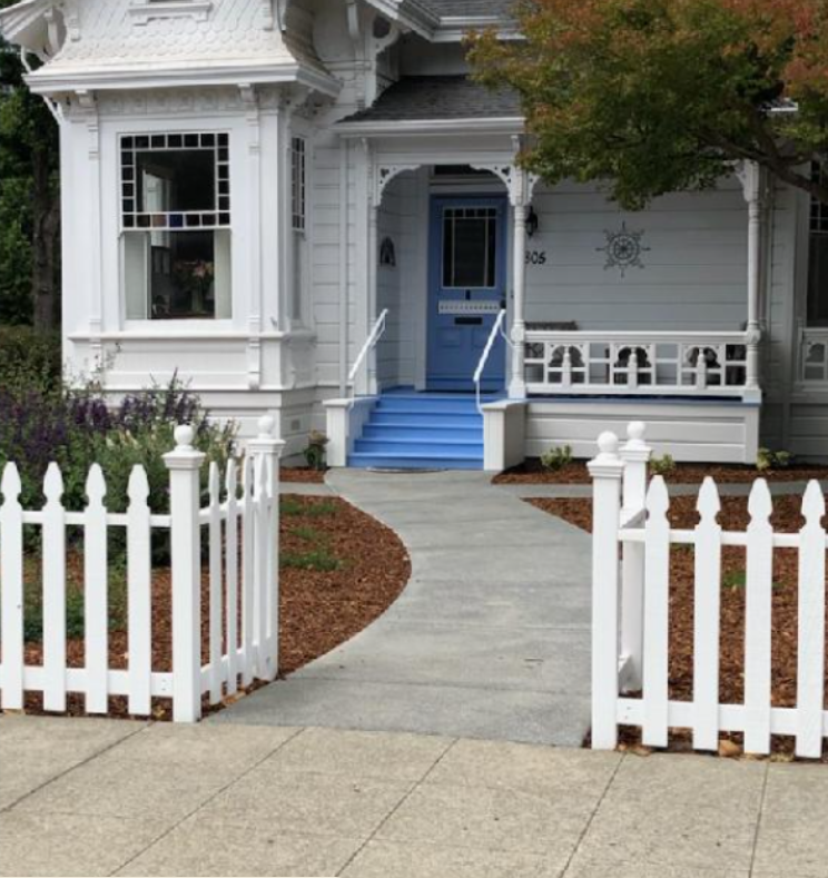 Restored Victorian home with level porch, steps and new concrete walkway in Sonoma County